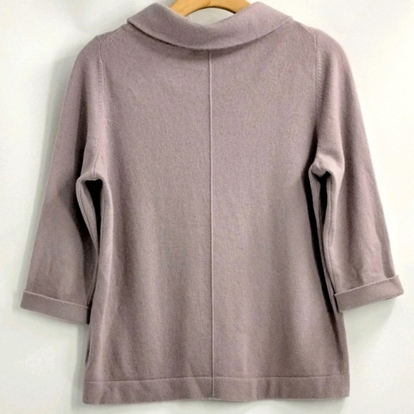 Pure Collection Cashmere Sweater Lavender Bardot Cowl Neck - Picture 5 of 9